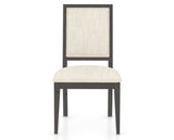 Canadel Loft Upholstered Dining Chair 312A in FT InsideOut® and 59 Davy's Grey, front view