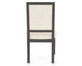 Canadel Loft Upholstered Dining Chair 312A in FT InsideOut® and 59 Davy's Grey, back view