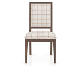 Canadel Loft Upholstered Dining Chair 312A in OZ Fabric and 19 Cognac Washed, front view