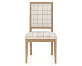 Canadel Loft Upholstered Dining Chair 312A in OZ Fabric and 20 Caramel Washed, front view