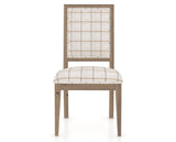 Canadel Loft Upholstered Dining Chair 312A in OZ Fabric and 25 Pecan Washed, front view