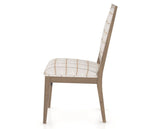 Canadel Loft Upholstered Dining Chair 312A in OZ Fabric and 25 Pecan Washed, side view