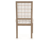 Canadel Loft Upholstered Dining Chair 312A in OZ Fabric and 25 Pecan Washed, back view