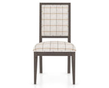Canadel Loft Upholstered Dining Chair 312A in OZ Fabric and 29 Hazelnut Washed, front view