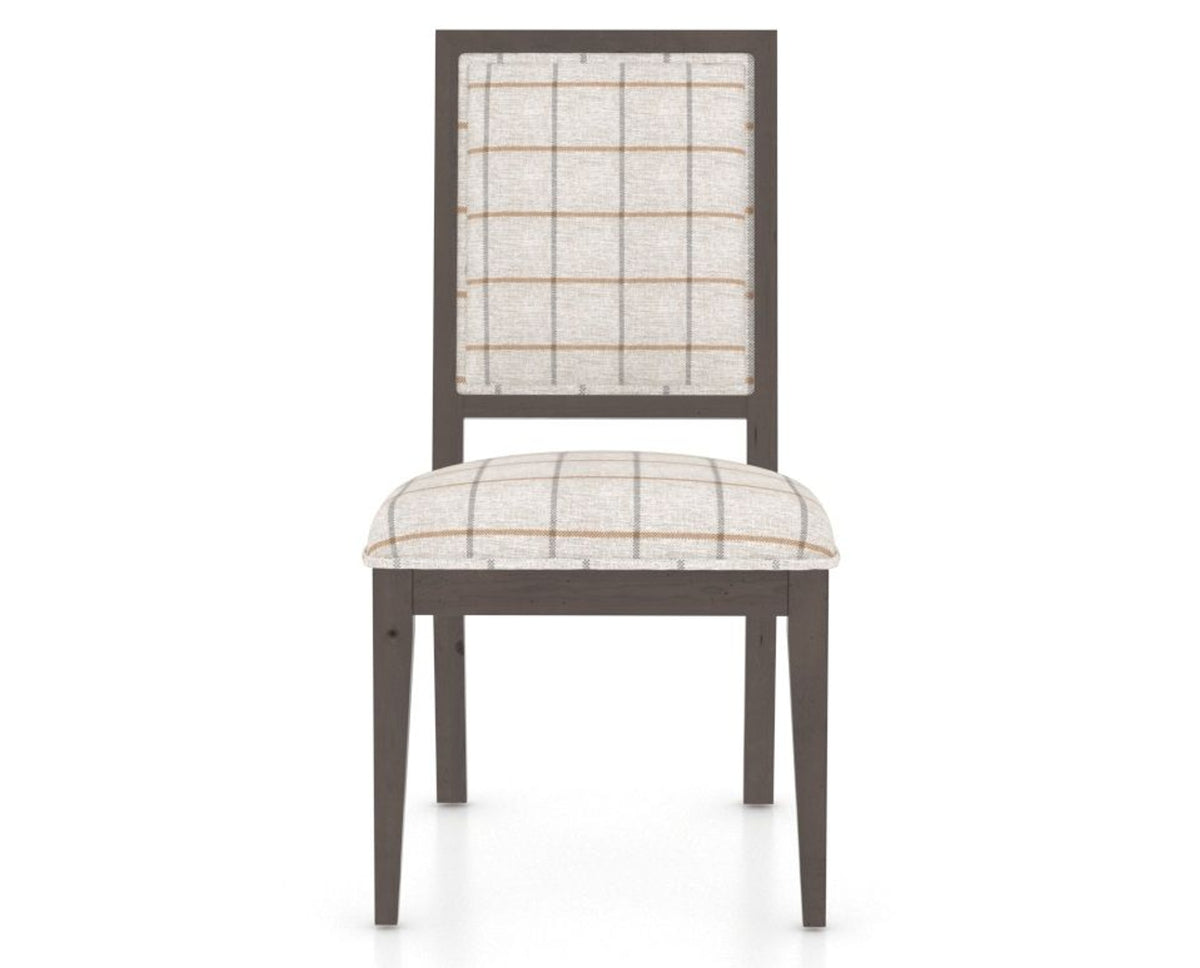 Canadel Loft Upholstered Dining Chair 312A in OZ Fabric and 29 Hazelnut Washed, front view