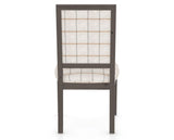 Canadel Loft Upholstered Dining Chair 312A in OZ Fabric and 29 Hazelnut Washed, back view