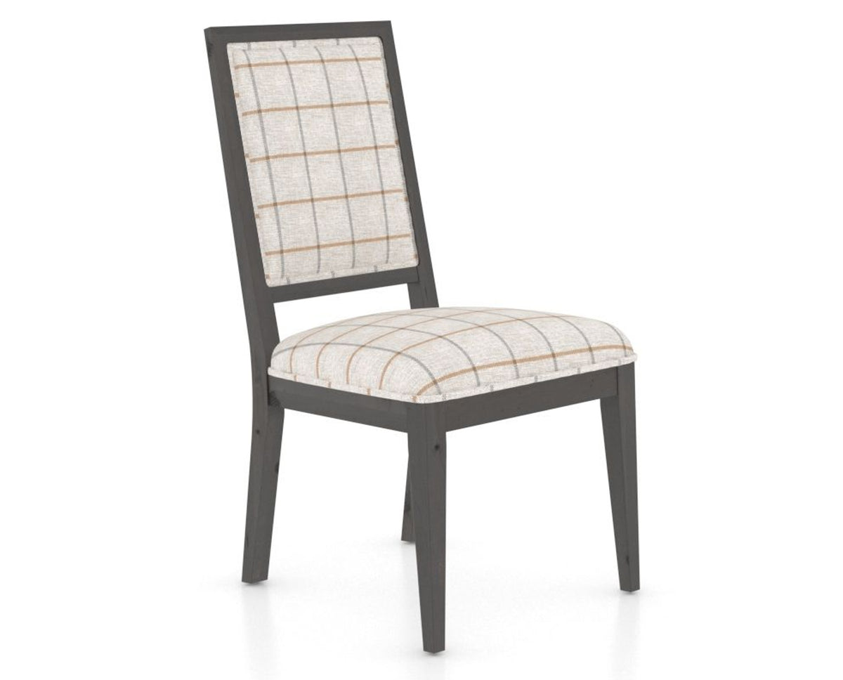 Canadel Loft Upholstered Dining Chair 312A in OZ Fabric and 59 Davy's Grey, three-quarter view