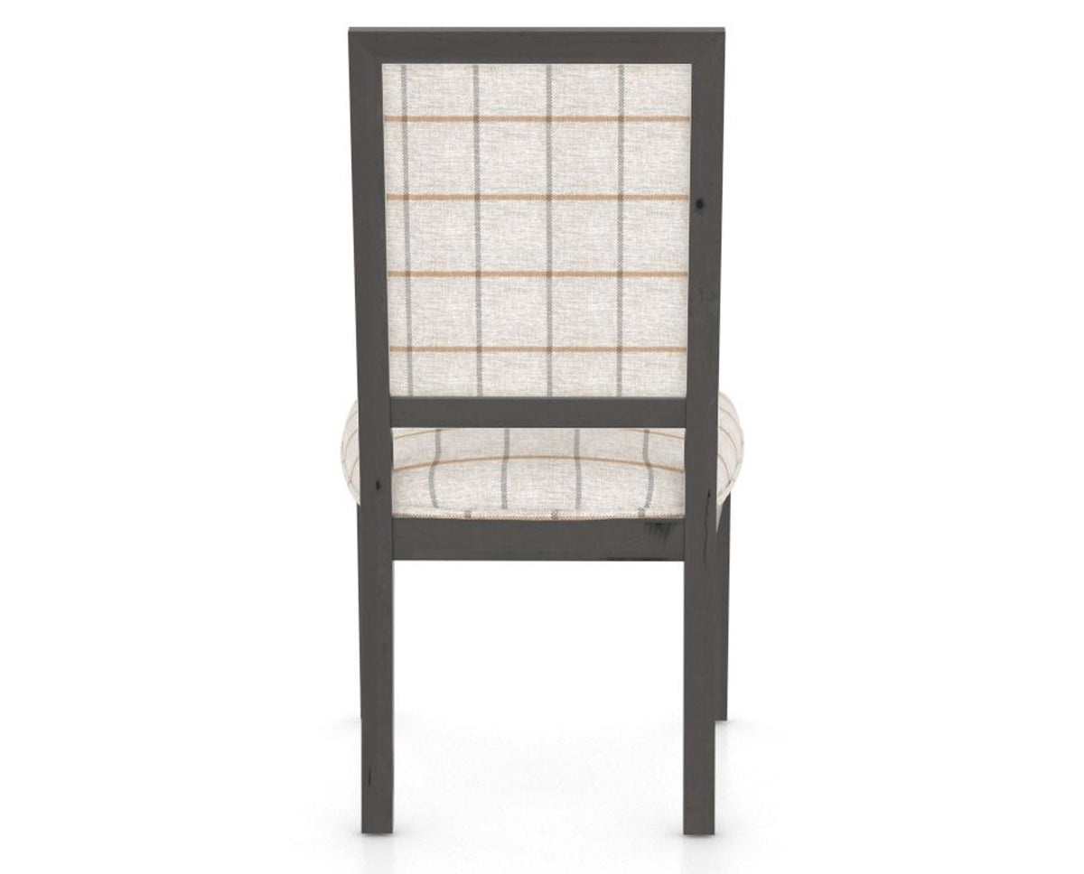 Canadel Loft Upholstered Dining Chair 312A in OZ Fabric and 59 Davy's Grey, back view