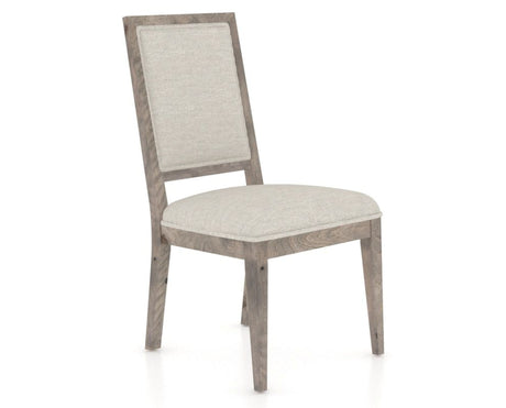Canadel Loft Upholstered Dining Chair 312A in TB Fabric and 08 Shadow, three-quarter view