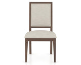 Canadel Loft Upholstered Dining Chair 312A in TB Fabric and 19 Cognac Washed, front view