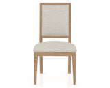 Canadel Loft Upholstered Dining Chair 312A in TB Fabric and 20 Caramel Washed, front view