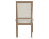 Canadel Loft Upholstered Dining Chair 312A in TB Fabric and 25 Pecan Washed, back view