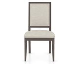 Canadel Loft Upholstered Dining Chair 312A in TB Fabric and 29 Hazelnut Washed, front view