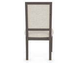 Canadel Loft Upholstered Dining Chair 312A in TB Fabric and 29 Hazelnut Washed, back view