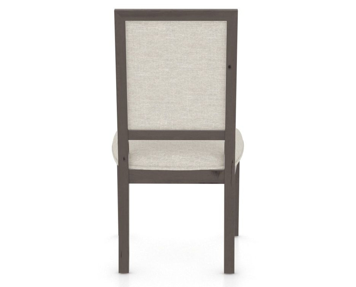 Canadel Loft Upholstered Dining Chair 312A in TB Fabric and 29 Hazelnut Washed, back view
