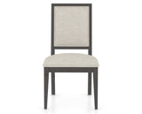 Canadel Loft Upholstered Dining Chair 312A in TB Fabric and 59 Davy's Grey, front view