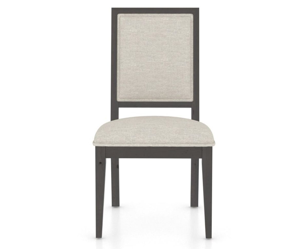 Canadel Loft Upholstered Dining Chair 312A in TB Fabric and 59 Davy's Grey, front view