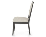 Canadel Loft Upholstered Dining Chair 312A in TB Fabric and 59 Davy's Grey, side view