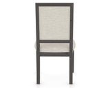 Canadel Loft Upholstered Dining Chair 312A in TB Fabric and 59 Davy's Grey, back view