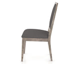 Canadel Loft Upholstered Dining Chair 312A in Shadow & Faux Leather XU, side view