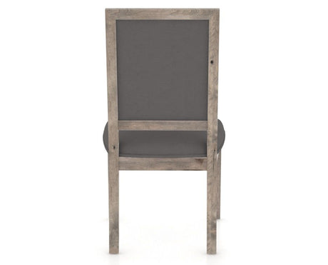 Canadel Loft Upholstered Dining Chair 312A in Shadow & Faux Leather XU, back view