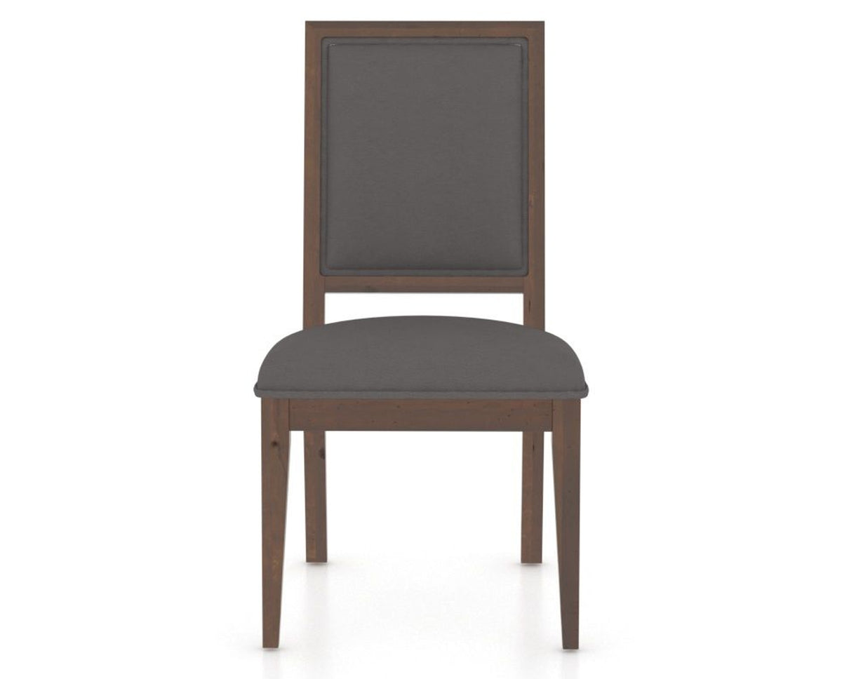 Canadel Loft Upholstered Dining Chair 312A in XU Faux Leather and 19 Cognac Washed, front view