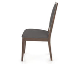 Canadel Loft Upholstered Dining Chair 312A in XU Faux Leather and 19 Cognac Washed, side view