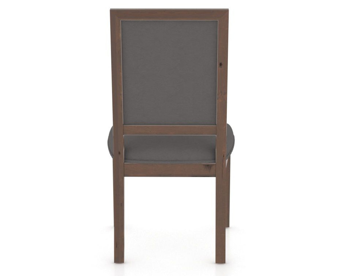 Canadel Loft Upholstered Dining Chair 312A in XU Faux Leather and 19 Cognac Washed, back view