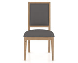 Canadel Loft Upholstered Dining Chair 312A in XU Faux Leather and 20 Caramel Washed, front view