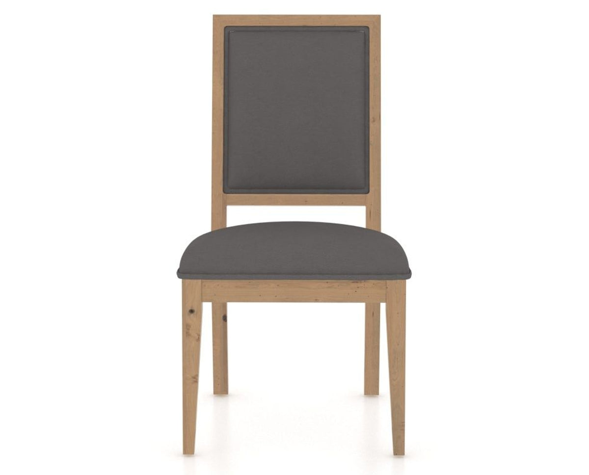 Canadel Loft Upholstered Dining Chair 312A in XU Faux Leather and 20 Caramel Washed, front view