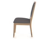 Canadel Loft Upholstered Dining Chair 312A in XU Faux Leather and 20 Caramel Washed, side view