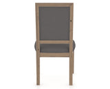Canadel Loft Upholstered Dining Chair 312A in XU Faux Leather and 25 Pecan Washed, back view
