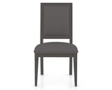 Canadel Loft Upholstered Dining Chair 312A in XU Faux Leather and 59 Davy's Grey, front view