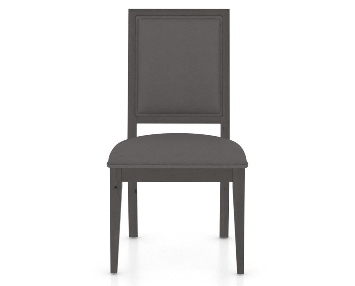 Canadel Loft Upholstered Dining Chair 312A in XU Faux Leather and 59 Davy's Grey, front view