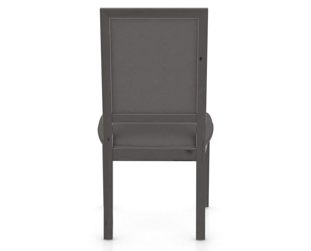 Canadel Loft Upholstered Dining Chair 312A in XU Faux Leather and 59 Davy's Grey, back view