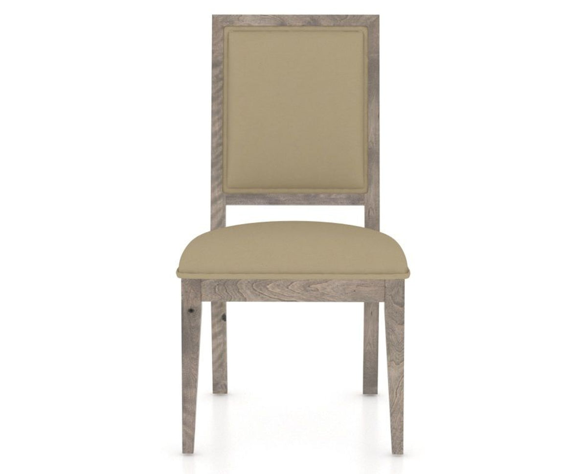 Canadel Loft Upholstered Dining Chair 312A in XY Faux Leather and 08 Shadow, front view