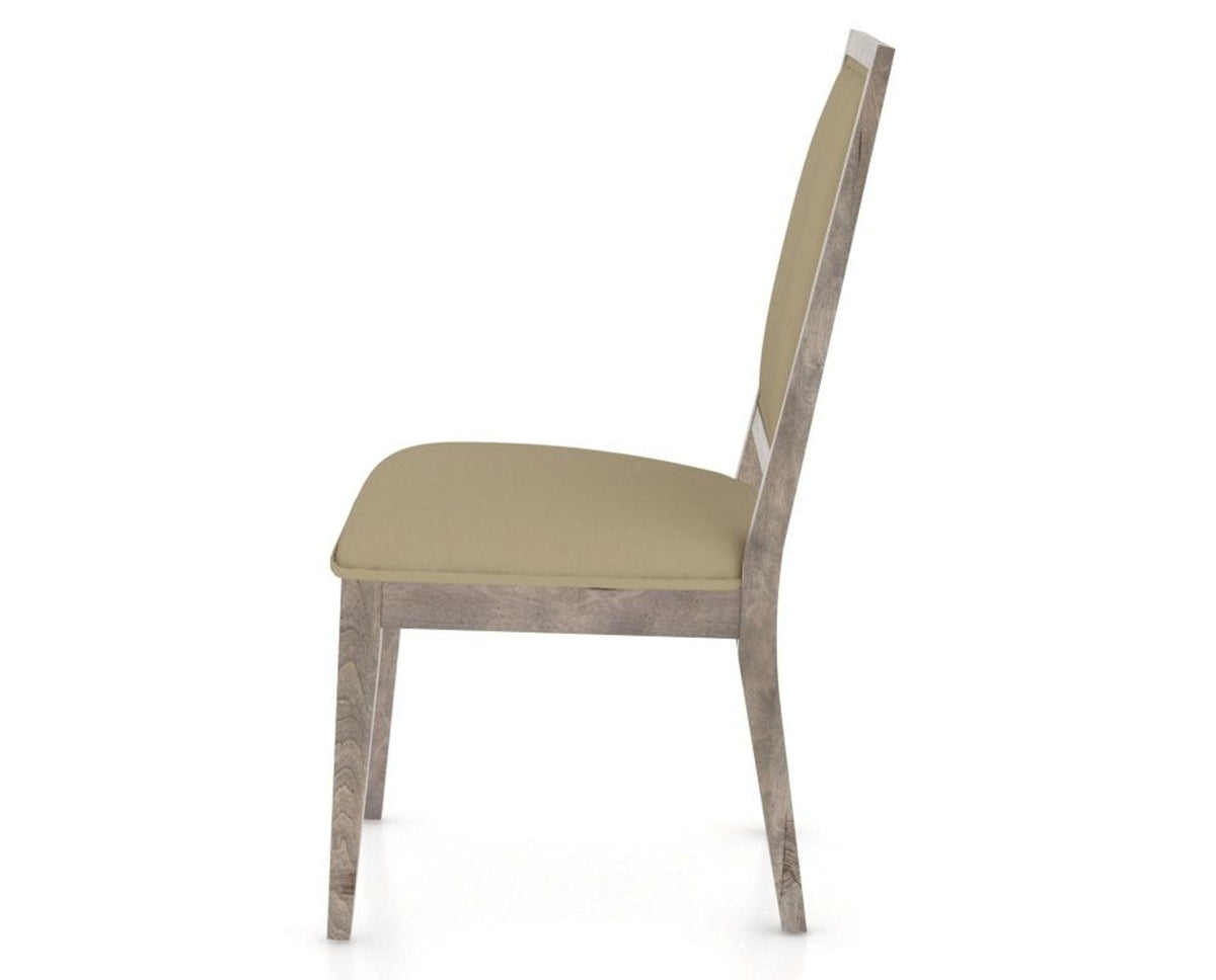 Canadel Loft Upholstered Dining Chair 312A in XY Faux Leather and 08 Shadow, side view