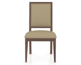 Canadel Loft Upholstered Dining Chair 312A in XY Faux Leather and 19 Cognac Washed, front view