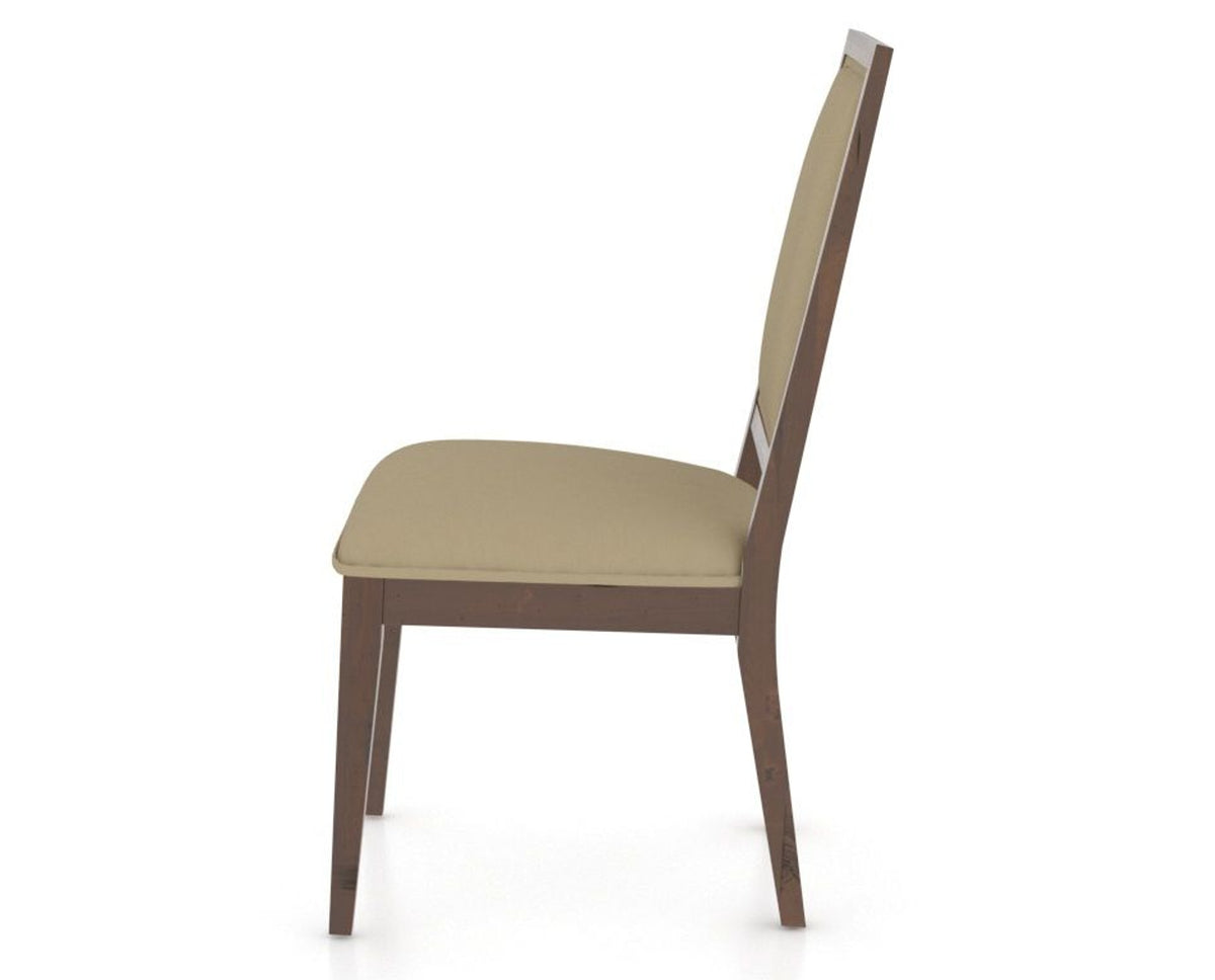 Canadel Loft Upholstered Dining Chair 312A in XY Faux Leather and 19 Cognac Washed, side view