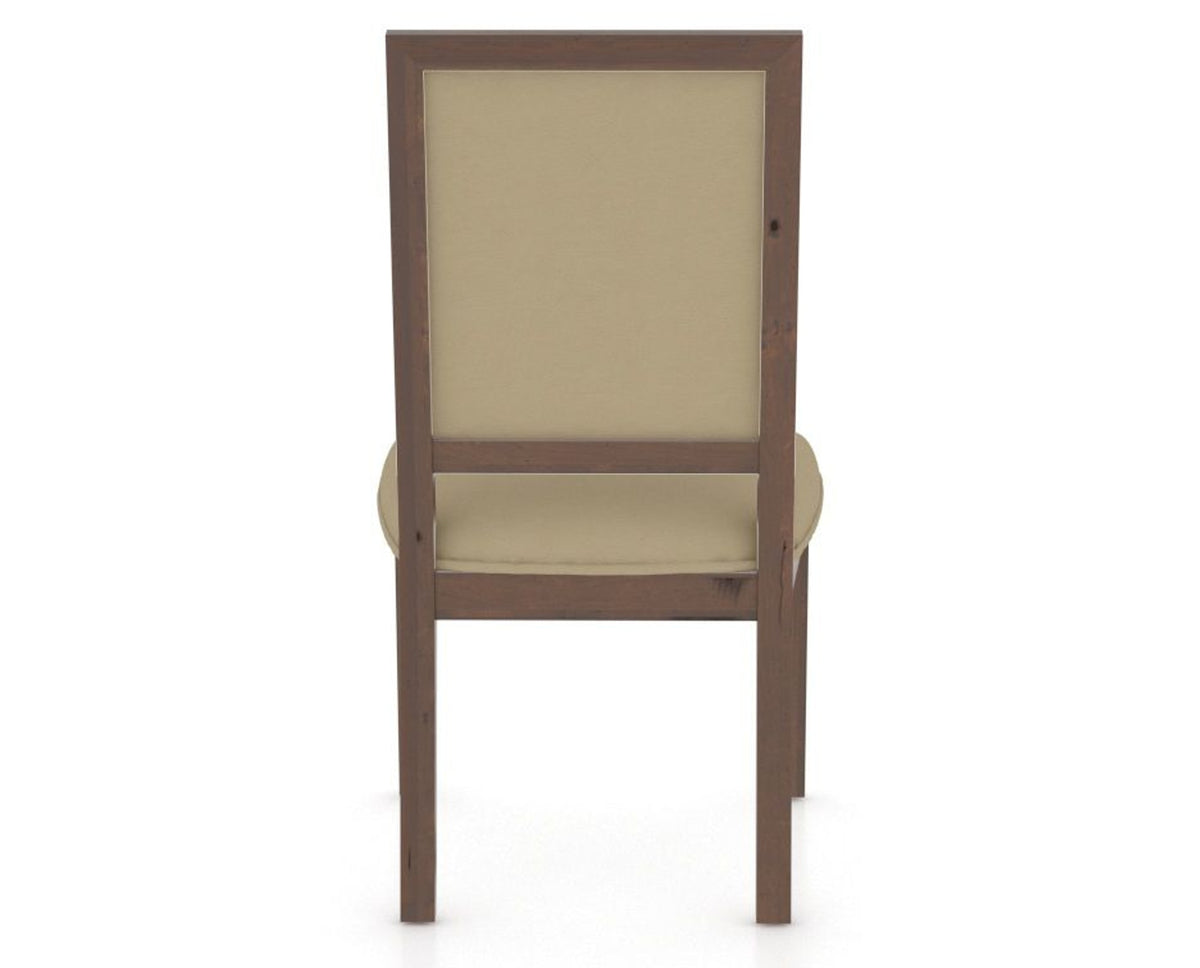 Canadel Loft Upholstered Dining Chair 312A in XY Faux Leather and 19 Cognac Washed, back view