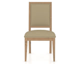 Canadel Loft Upholstered Dining Chair 312A in XY Faux Leather and 20 Caramel Washed, front view