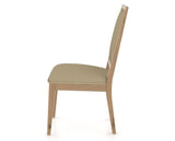 Canadel Loft Upholstered Dining Chair 312A in XY Faux Leather and 20 Caramel Washed, side view