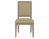 Canadel Loft Upholstered Dining Chair 312A in XY Faux Leather and 25 Pecan Washed, front view