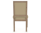 Canadel Loft Upholstered Dining Chair 312A in XY Faux Leather and 25 Pecan Washed, back view