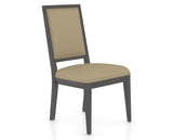 Canadel Loft Upholstered Dining Chair 312A in XY Faux Leather and 59 Davy's Grey, three-quarter view