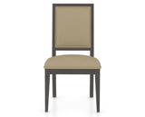 Canadel Loft Upholstered Dining Chair 312A in XY Faux Leather and 59 Davy's Grey, front view