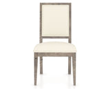 Canadel Loft Upholstered Dining Chair 312A in YJ Faux Leather and 08 Shadow, front view