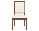 Canadel Loft Upholstered Dining Chair 312A in YJ Faux Leather and 19 Cognac Washed, front view