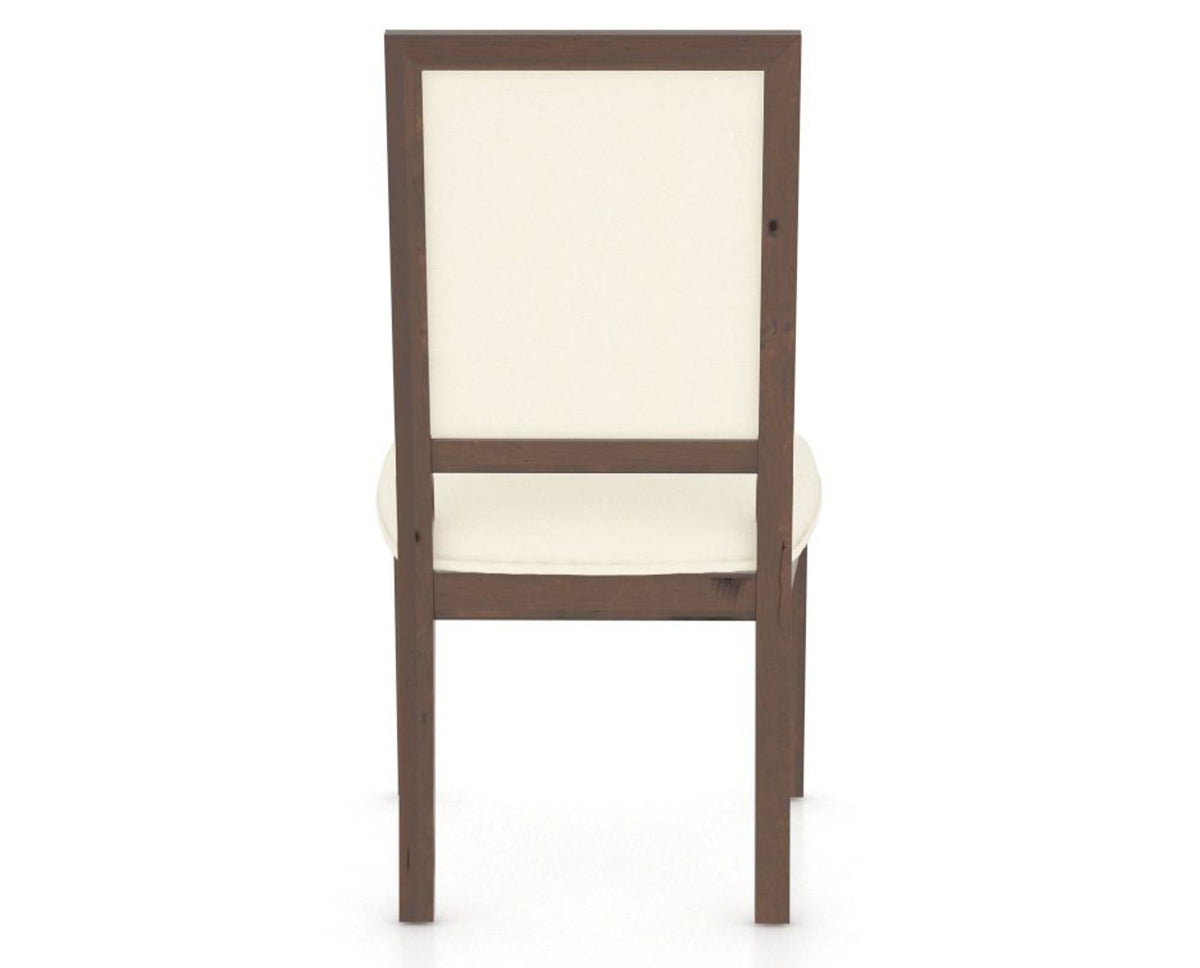 Canadel Loft Upholstered Dining Chair 312A in YJ Faux Leather and 19 Cognac Washed, back view