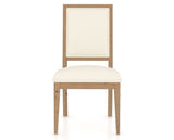 Canadel Loft Upholstered Dining Chair 312A in YJ Faux Leather and 20 Caramel Washed, front view
